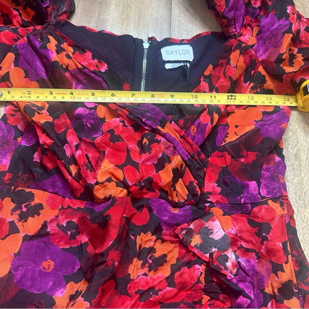 NWT SAYLOR Alouette Painterly Poppy Floral Mini Sweetheart Dress Size Medium - Picture 11 of 14
